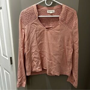 Anthropologie Cloth & Stone Blush Pink Top-Sm
